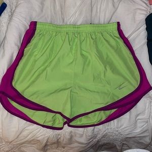 Nike Running Shorts - Lime Green/Purple